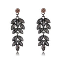 Gold Tone Champagne Leaf Dangle Four Designs Metal Dangle Earrings view 9