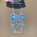 Crystal Disc Chandelier Hook Earrings In Four Colors view 2