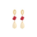 Color Block Bead Teardrop Extra Long Statement Earrings view 5