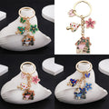 Pink Blue and Green Mushroom House Butterfly Keychain Collection view 3