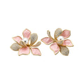 Pastel Crystal Floral Stud Earrings in Polished Statement Design view 5