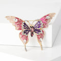 Jeweled Enamel Butterfly Brooch in Four Wing Colors view 4