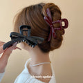Wine Red Glossy Bow Hair Claw With Unlisted Black Version In Gallery view 2