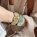 Coffee Resin Marbled Square Stretch Bracelet Large view 3