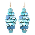 Shell Sequin Cascade Hook Earrings in Pink and Blue view 5
