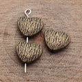 Wood Grain Heart Shaped Metal Beads in Two Finishes view 4