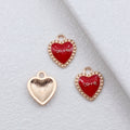 Gold Tone Beaded Heart Enamel Charms with Love Lettering view 3
