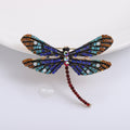 Multicolor Dragonfly Brooch A Long-Winged Dragonfly Outlined In Dark Crystals view 8