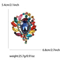 Oval Crystal Wreath Brooch with Faceted Stones for Jackets and Scarves view 11