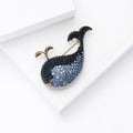Blue Crystal Whale Brooch With Gold-Tone Details Decorative Lapel Pin view 3