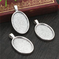 Plain Oval Cabochon Pendant Bezel Trays in Two Finishes view 3