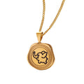 Gold Elephant Coin Pendant Necklace Wax Seal Charm view 5