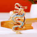 Jeweled Chinese Dragon Keychains in Twelve Color and Plaque Designs view 3