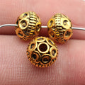 Skull Round Bead In Antique Silver And Antique Gold For Jewelry Making view 3