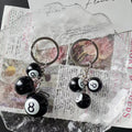 Black Number Eight Billiard Ball Keychains in Two Sizes view 2