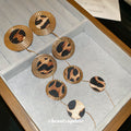 Leopard Print Graduated Disc Long Statement Drop Earrings view 4