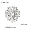 Crystal Sunburst Flower Brooch with Polished Metal and Decorative Accents view 9