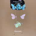 Pastel Butterfly Long Chain Drop Earrings Jewelry Design view 2