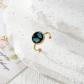 Gold Open Dried Flower Resin Cabochon Rings Eleven Styles view 11