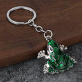 Green Frog Keychain in Gold Tone and Silver Tone Metal Styles view 4