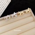 Rocking Horse Crystal Stud Earrings with Distinctive Textured Details view 3