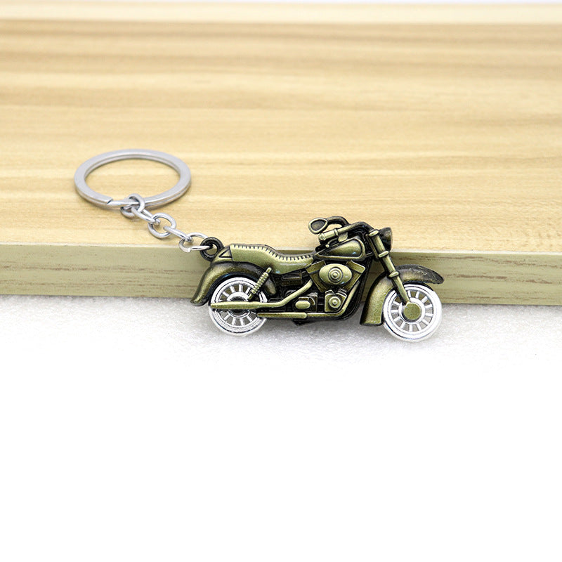Moving Motorcycle Wheel Alloy Keychain Pendant Accessory