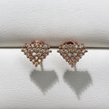 Pavé Triangle Stud Earrings in Three Metal Tones with Clear Crystal Details view 7