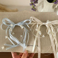 Satin Ribbon Bow Duckbill Clip With Pearl Blooms 4 Colors view 3