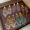 Beaded Chandelier Hook Earrings in Five Color Options view 1
