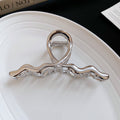 Metal Wave and Plumeria Flower Hair Claw Clips Multi Finish view 10