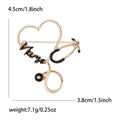 Gold Tone Heart Stethoscope Brooch In White And Black view 4