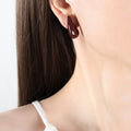 Glossy Teardrop Stud Earrings in Green Burgundy and Blue view 8