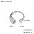 Open Teardrop Hammered Rings Gold Steel Free Size Adjustable view 7