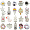 White Heart and Star Glossy Charms with 39 Listed Options view 5