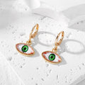 Gold Tone Realistic Eyeball Huggie Drop Earrings in Six Colors view 4