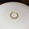 Double Row Clear Crystal Open Ring In Silver Tone Or Gold Tone view 7