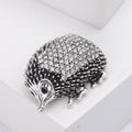 Antique Tone Crystal Hedgehog Brooch In 2 Styles With Polished Metal Details view 4