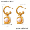 Turquoise and Imitation Pearl Square Jewelry Collection view 10