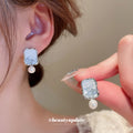 Blue and Silver Crystal Stud and Drop Earring Collection view 3