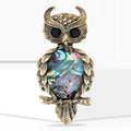 Abalone Shell Owl Brooch With Antique Gold Tone Frame view 3