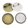 Round Cabochon Brooch Bezel Settings in Two Finishes view 5