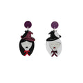 Mismatched Witch Girl Acrylic Novelty Dangle Earrings view 5