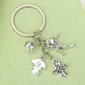 Soccer, Basketball and Football Charm Keychains in 25 Pictured Variations view 1