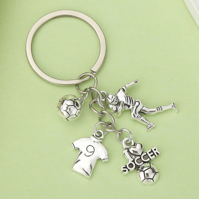 Soccer, Basketball and Football Charm Keychains in 25 Pictured Variations