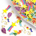 Enamel-Look Star Alloy Charms in 4 Styles for Jewelry Crafts view 1