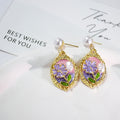 Gold Frame Floral Pearl Stud Drop Earrings Seven Styles view 9