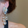 Oval Crystal Chandelier Clip Earrings in Polished Statement Design view 3