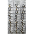 Single Stainless Steel Huggie Earrings with Gold Tone Geometric Charms view 4