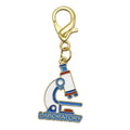 Laboratory Microscope Enamel Charm Keychain Two Colors view 6