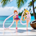 Pearl Strand Ballet Dancer Keychains in Purple White and Assorted Colors view 1
